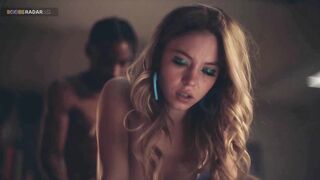 The young woman is subjected to harsh subjugation and forcefuck. Celebrity forced sex scene. Sydney Sweeney nude, Euphoria sex scenes