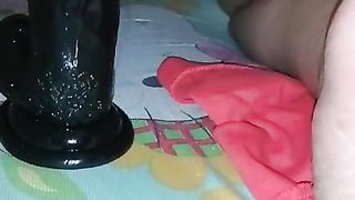 Step-mother Playing Huge Dildo get Caught by Nephew and get Fuck